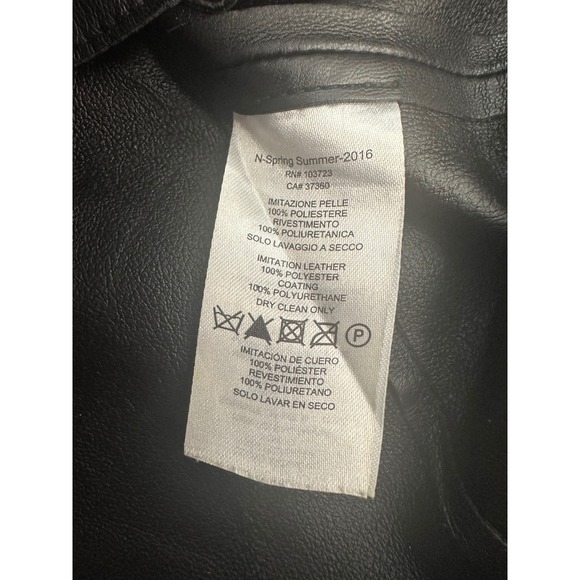 Armani Exchange‎ AX Black Faux Leather Moto Jacket Women's Size S Small - Picture 4 of 10